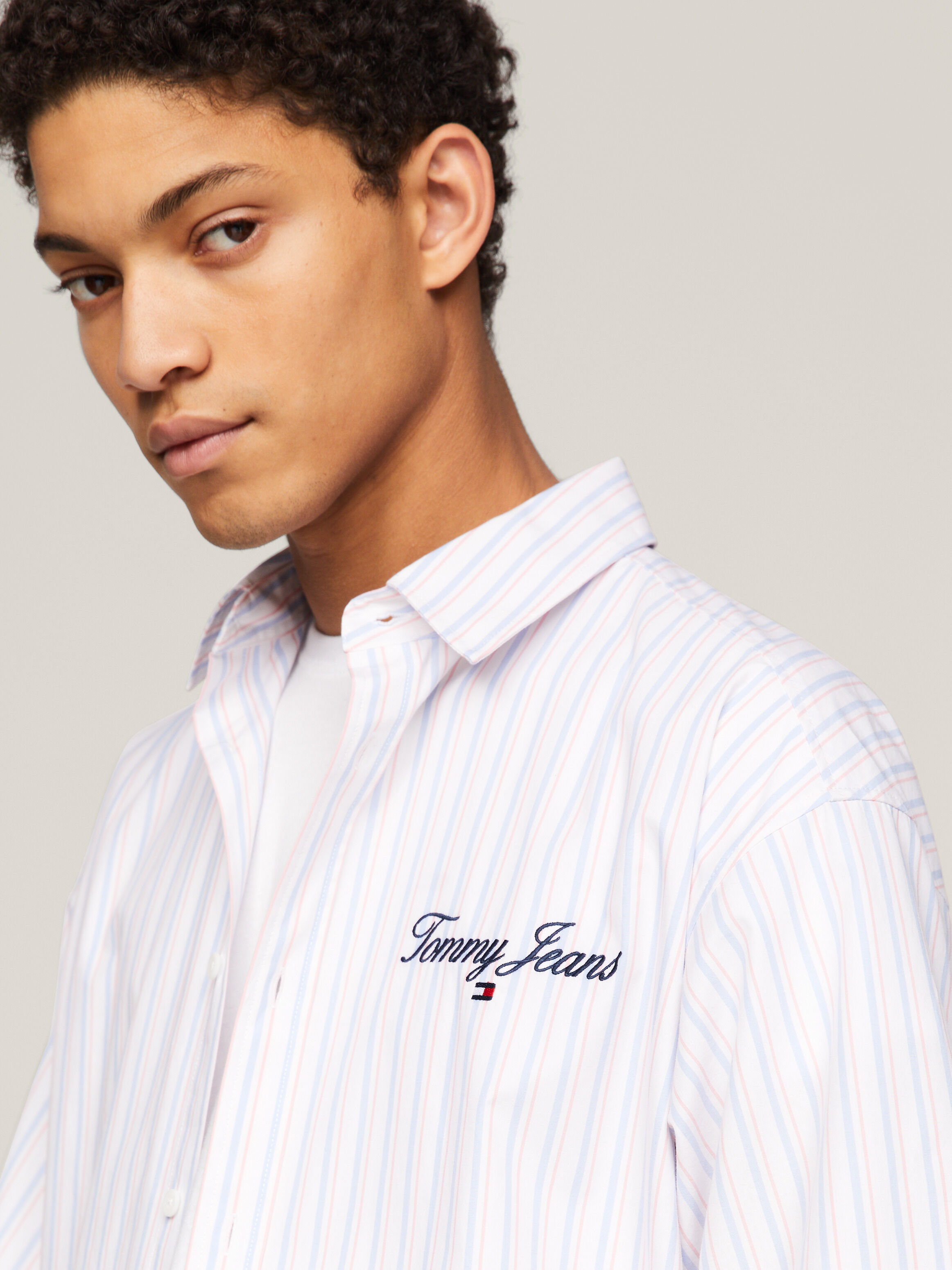 Stripe Relaxed Short Sleeve Shirt natural Tommy Hilfiger Taiwan