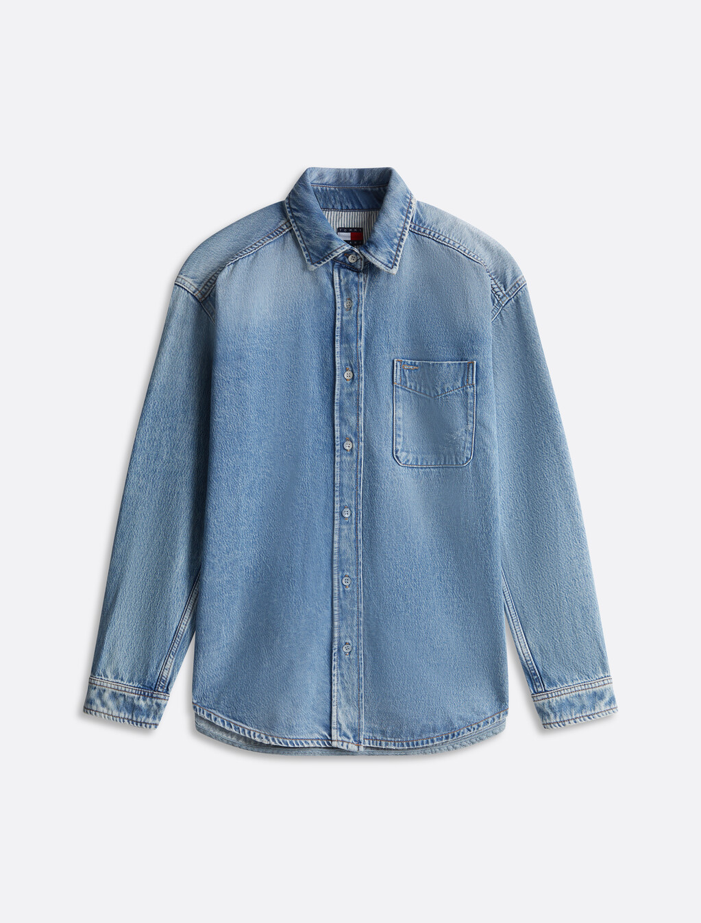 寬鬆牛仔襯衫式外套, Denim Medium, hi-res