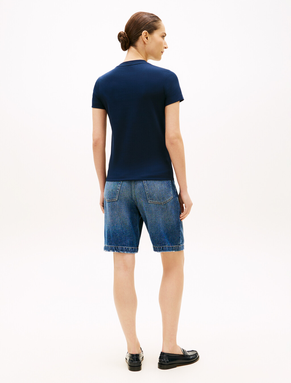 亞洲版型雙面針織圓領 T 恤, Dark Night Navy, hi-res