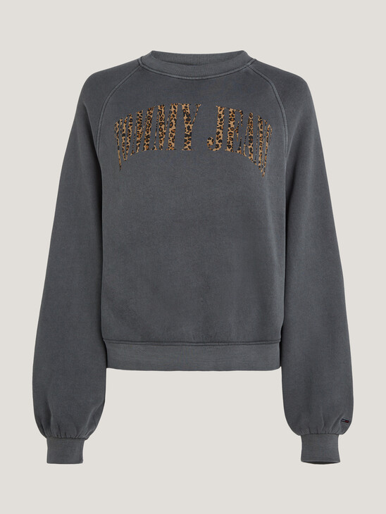 Leopard Print Logo Sweatshirt