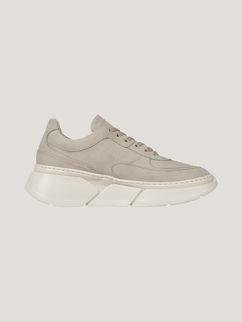 Nubuck Leather Chunky Sole Trainers, Classic Beige, hi-res