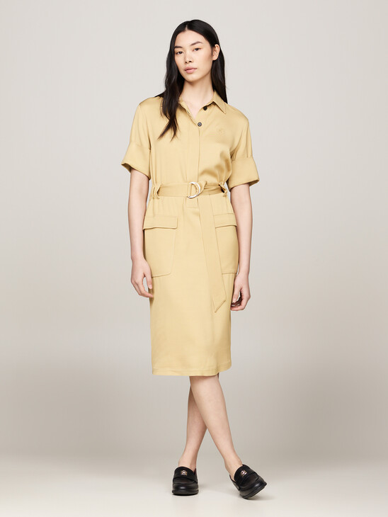 TH Monogram Stamp Midi Utility Dress