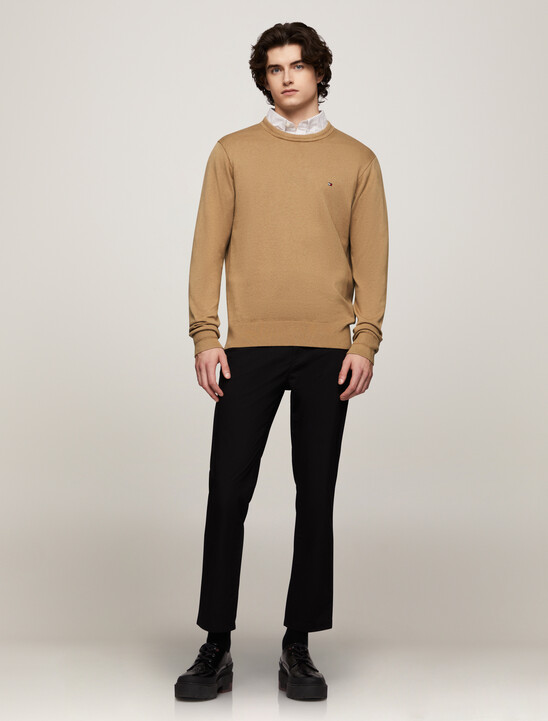 Cotton Silk Crewneck Sweater