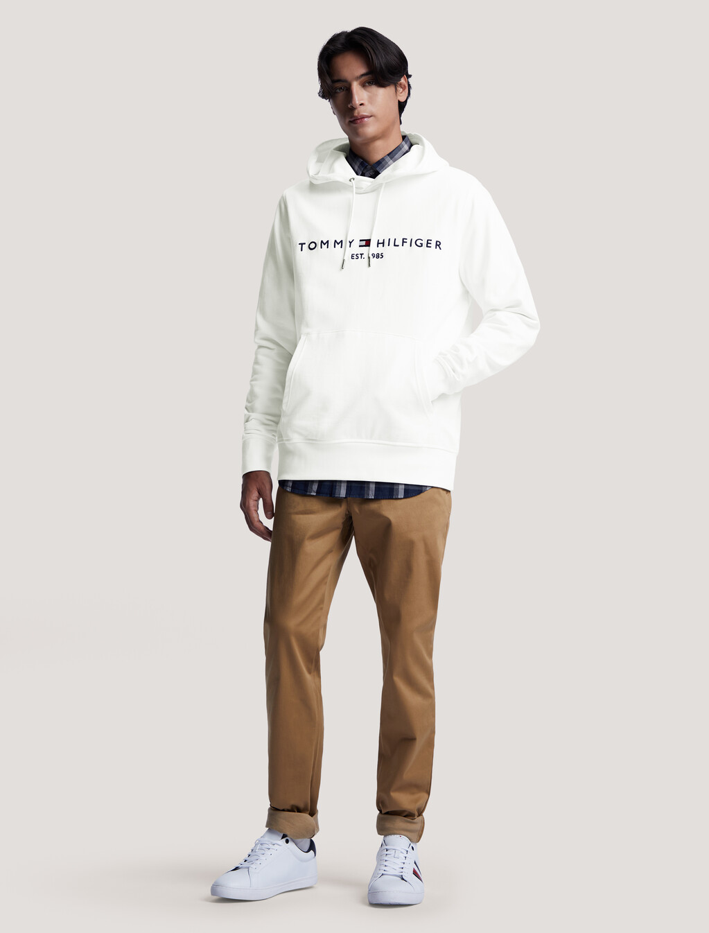 Tommy 標誌連帽衫, White, hi-res