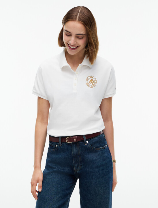 Relaxed Fit Crest Pique Polo Shirt