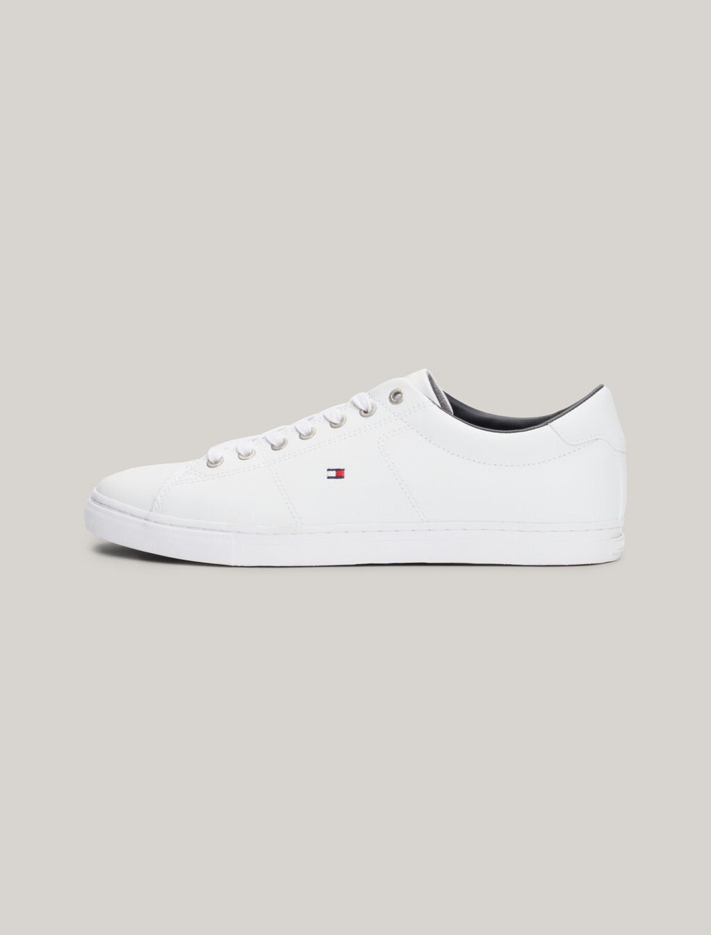 Essential 皮革綁帶運動鞋, WHITE, hi-res