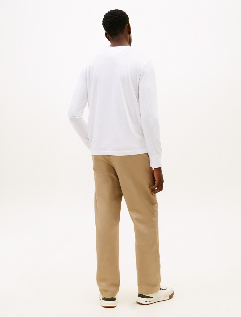 標誌平紋長袖 T恤, White, hi-res