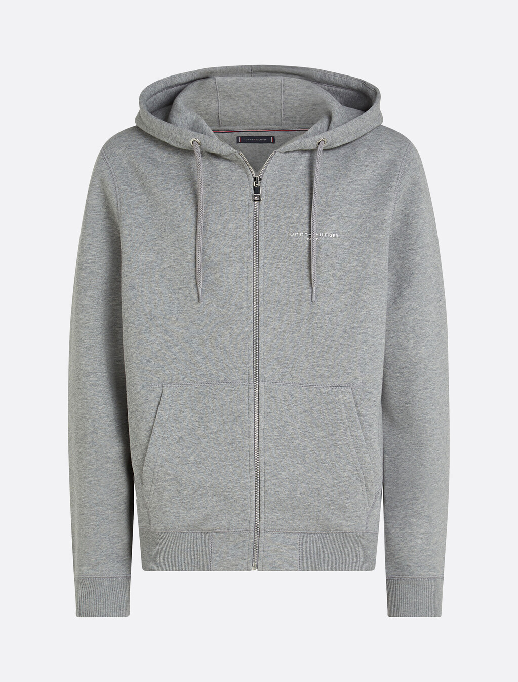 小標誌拉鍊連帽外套, Medium Grey Heather, hi-res