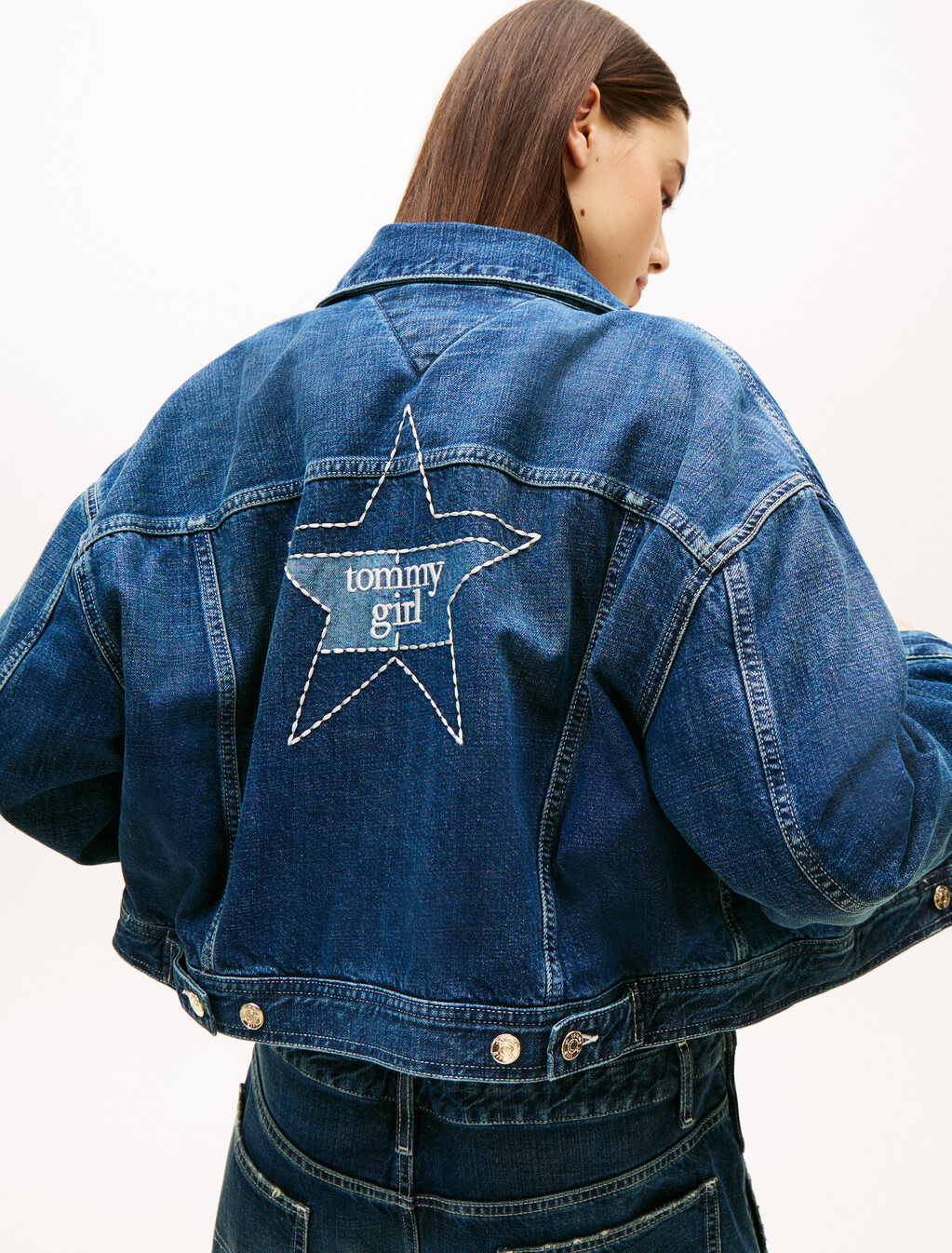Tommy Girl 鋪棉卡車款外套, Tinted Denim, hi-res