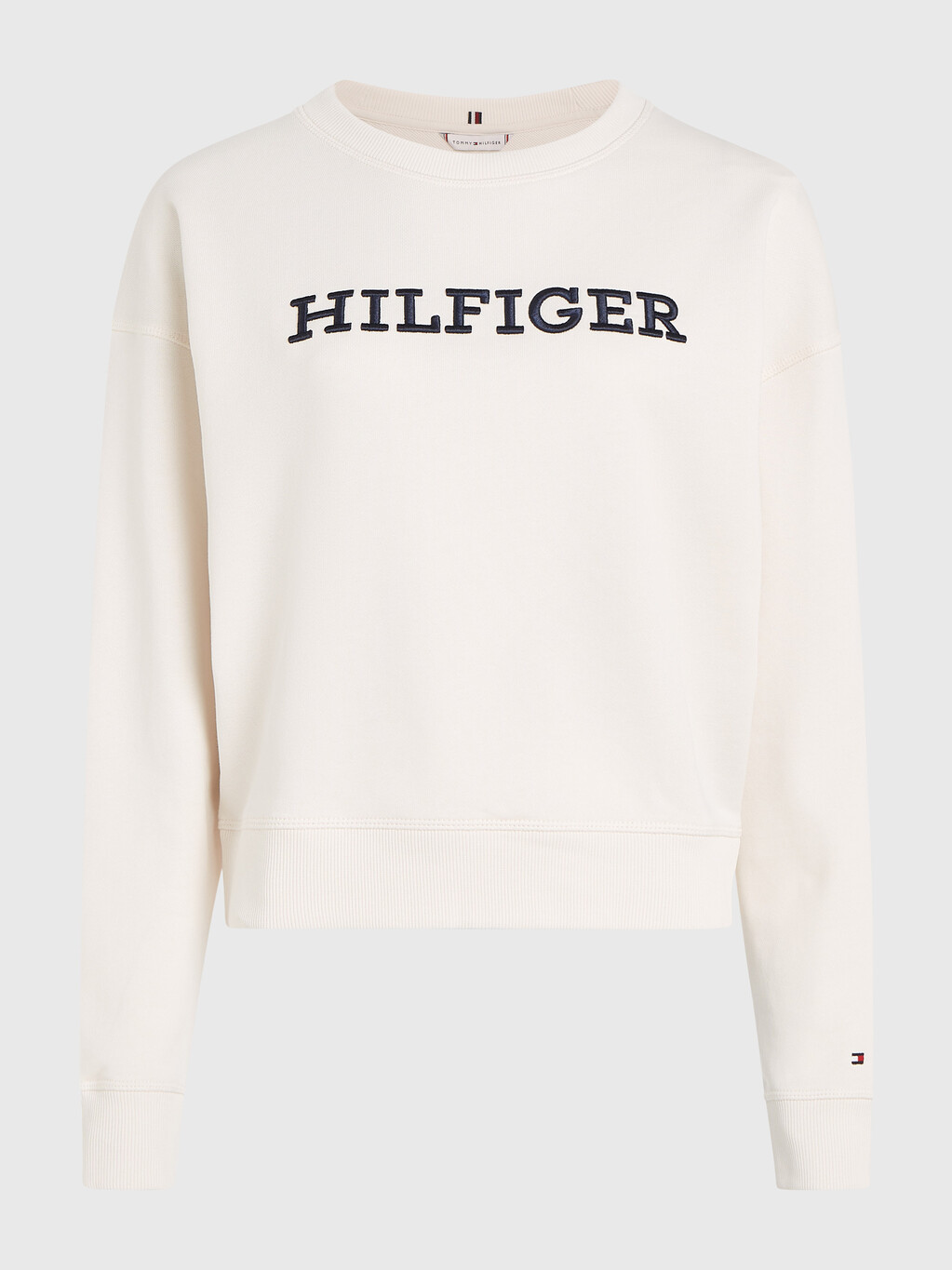 Hilfiger Monotype Embroidery Sweatshirt, Weathered White, hi-res