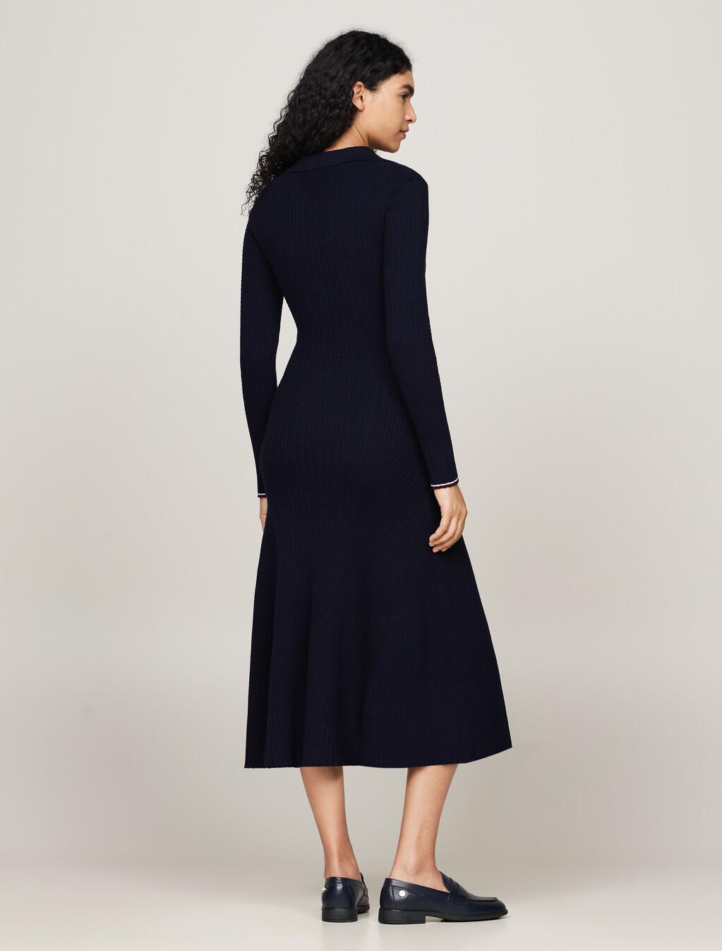 Crest Midi Polo Dress With Cashmere, Desert Sky, hi-res