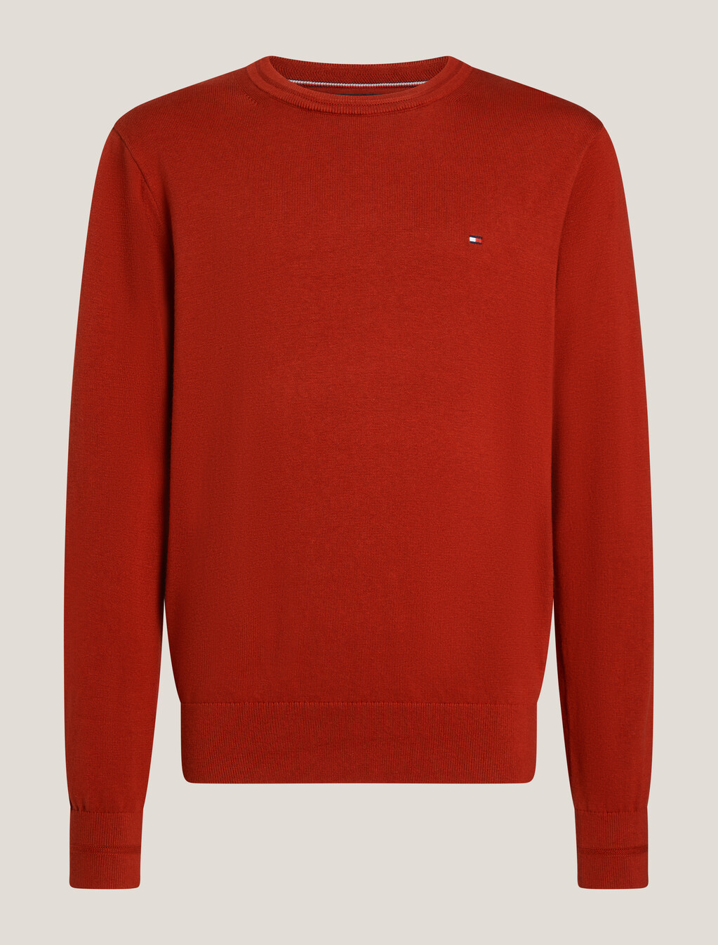 Cotton Silk Crewneck Sweater, Dark Magma, hi-res