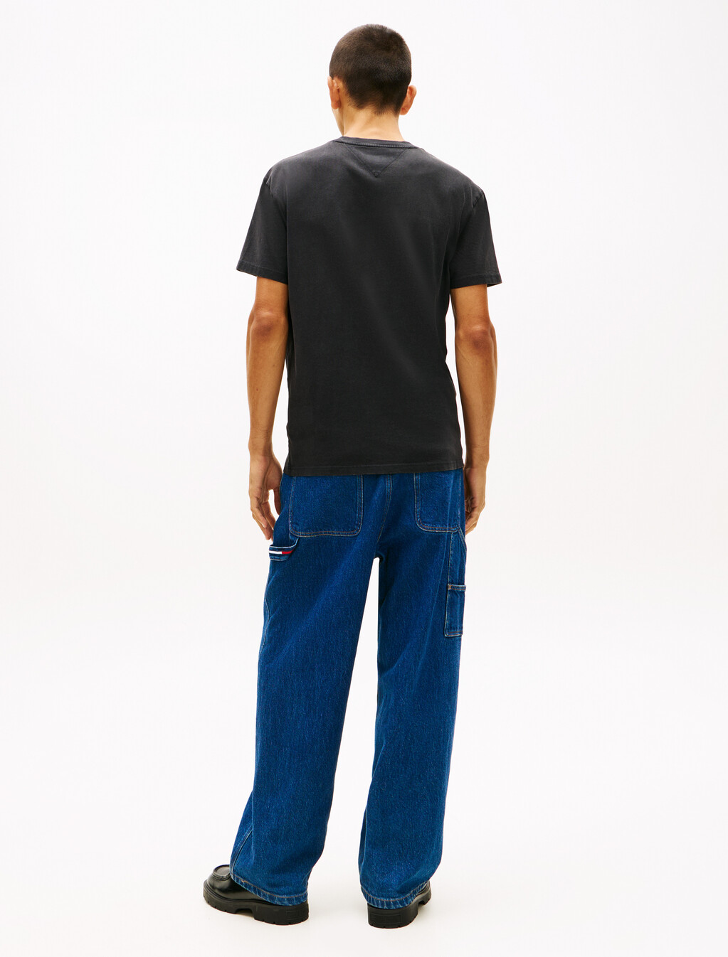 同色調標誌鑲布 T 恤, Black, hi-res