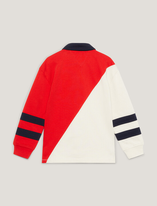 拼色長袖 Polo 衫