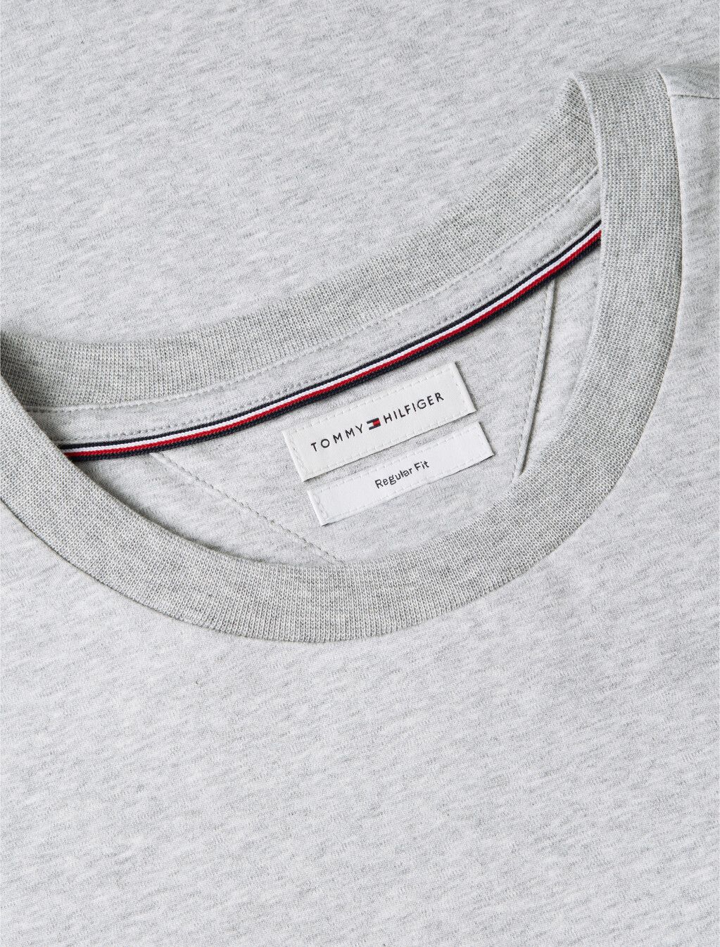 壓紋標誌雙面針織布料 T 恤, Light Grey Heather, hi-res
