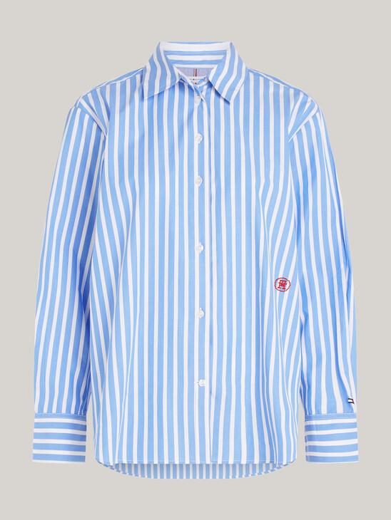 TH Monogram Stamp Relaxed Stripe Shirt