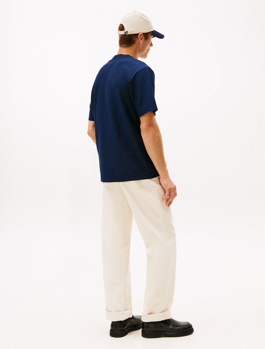 Logo Embroidery Relaxed Crew Neck T-Shirt, Dark Night Navy, hi-res