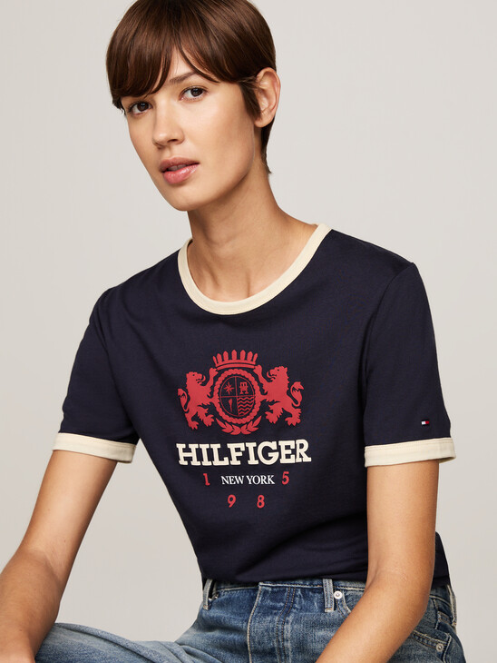 Contrast Trim Crew Neck T-Shirt