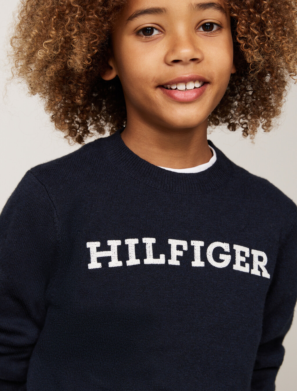Hilfiger Monotype Crew Neck Jumper, Desert Sky, hi-res