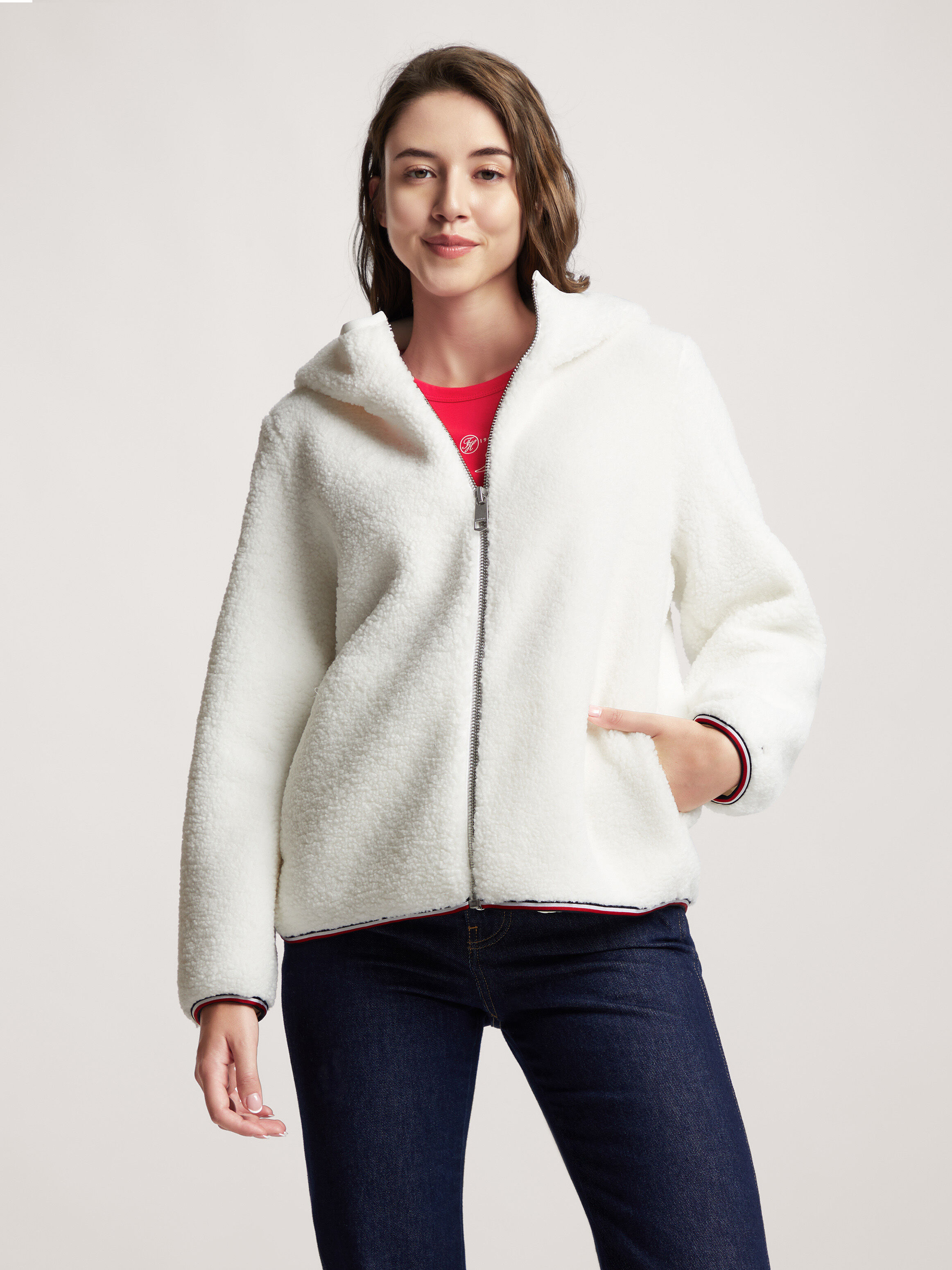 Women's sherpa jacket 2025 with hood