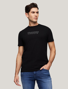 Extra Slim Rubber Logo T-Shirt, Black, hi-res