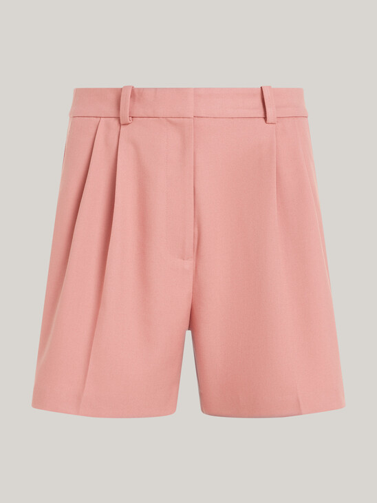 TH Monogram Pleated Mid Rise Chino Shorts