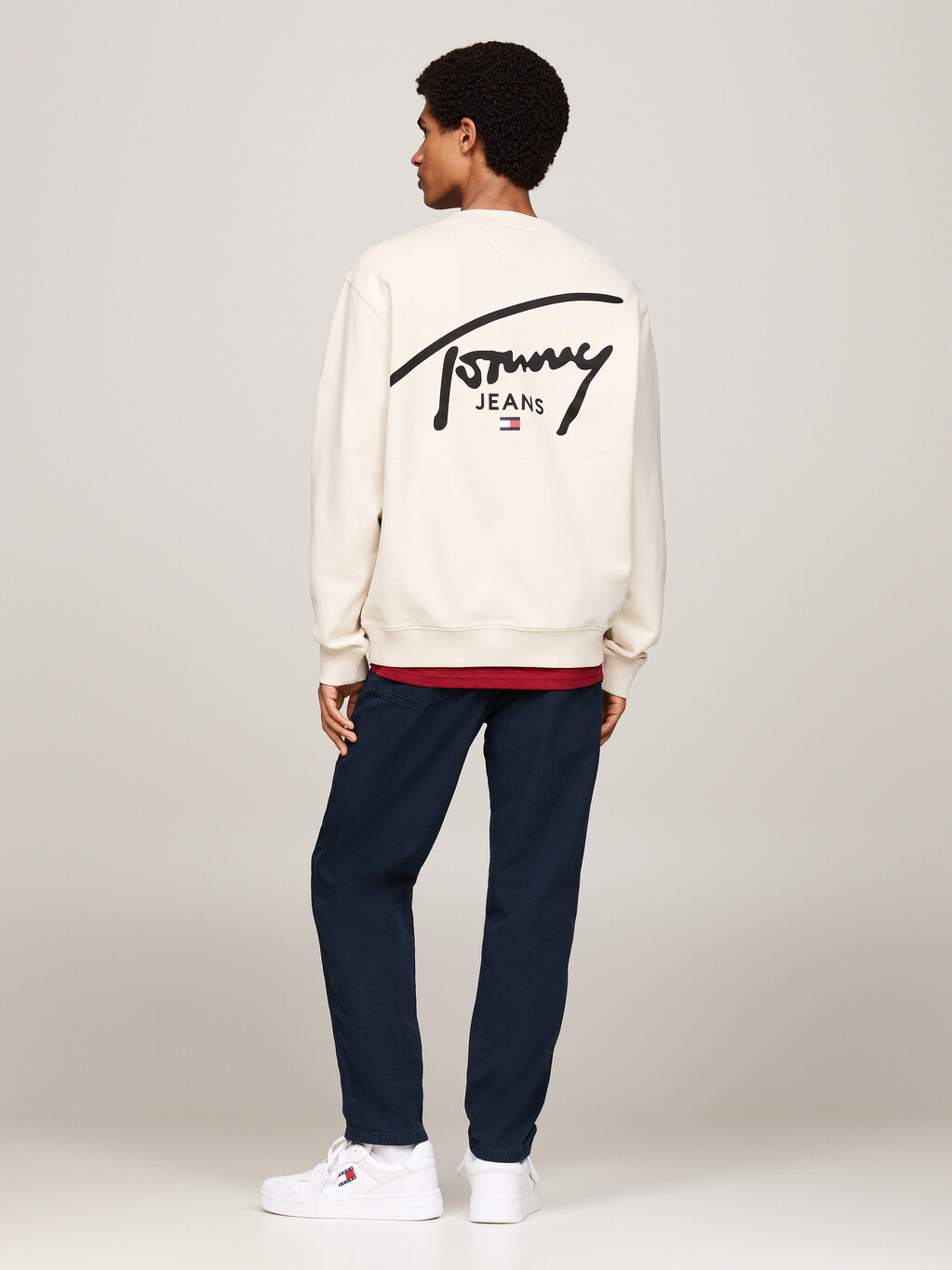 Signature Logo Back Graphic Sweatshirt, Newsprint, hi-res