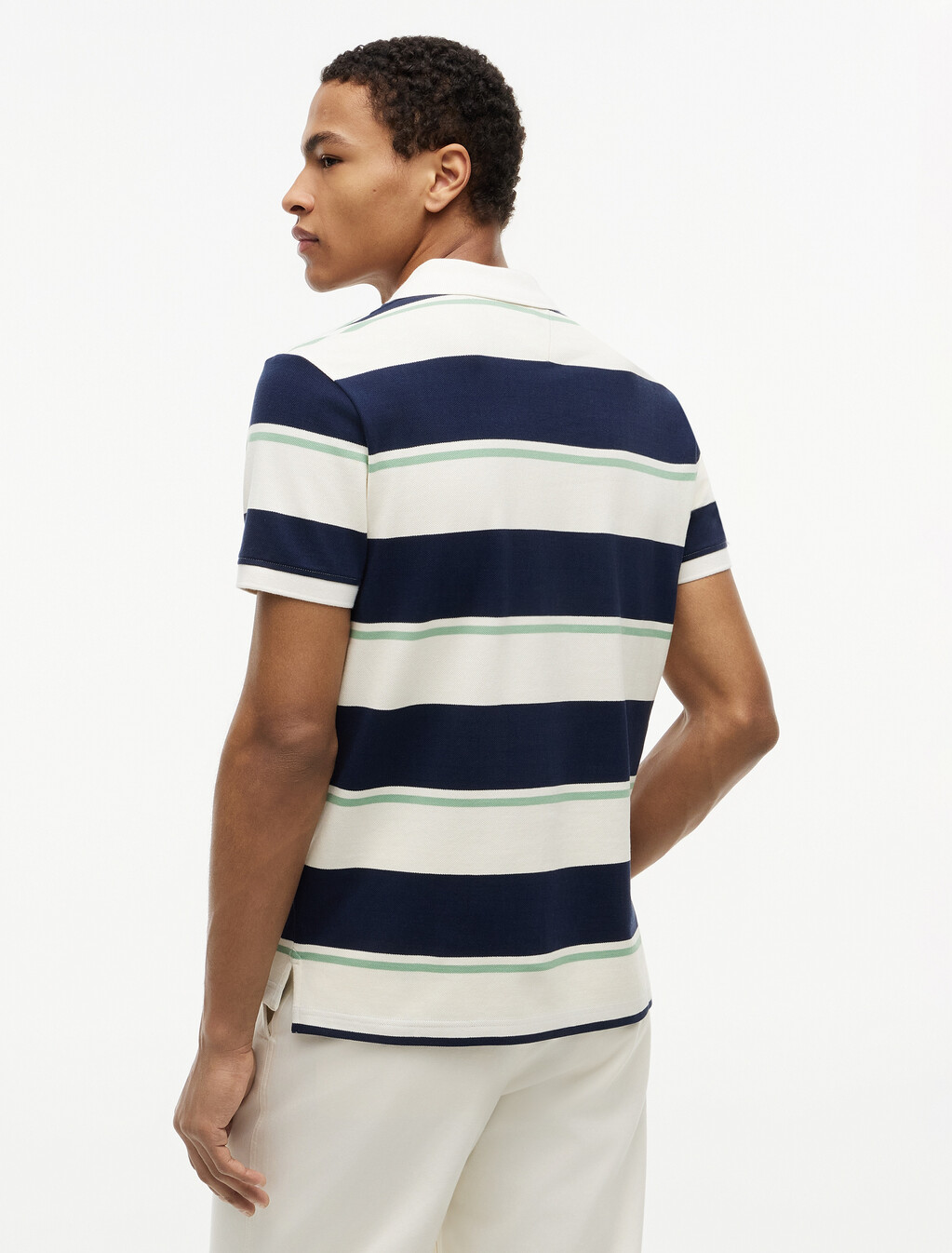 標準版型珠地條紋 Polo 衫, Carbon Navy / Multi, hi-res