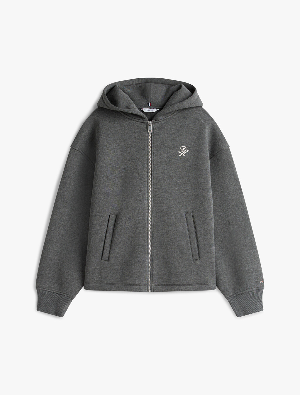 Logo Embroidery Zip-Thru Hoody, Med Grey Heather, hi-res