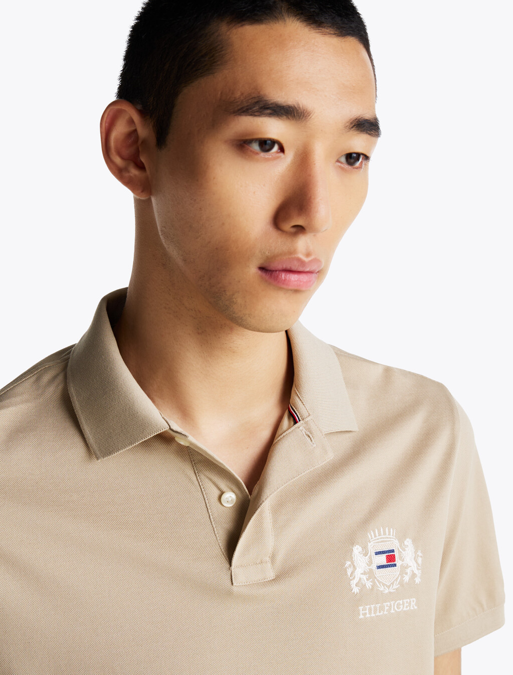 標準版型標誌刺繡 Polo 襯衫, Sandalwood, hi-res