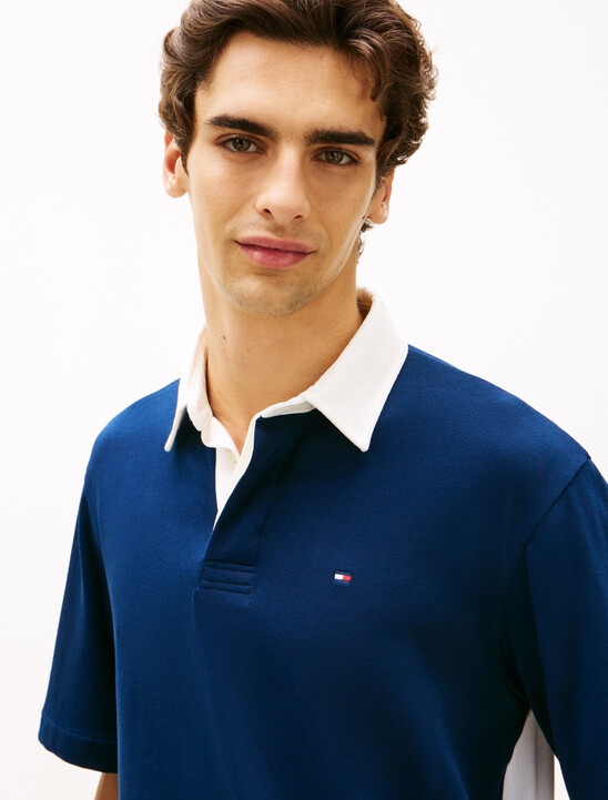 Colour-Blocked Back Logo Relaxed Polo Shirt