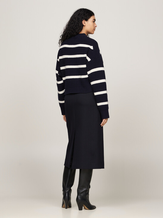 Crest Breton Stripe Pure Wool Cardigan