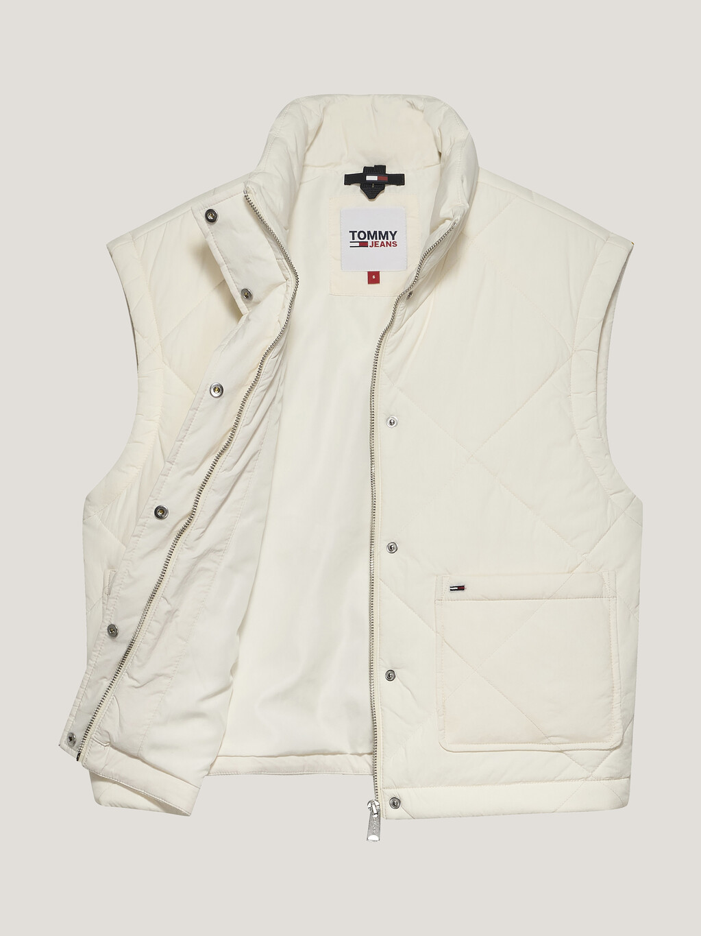 Recycled Diamond Quilted Gilet, Ancient White, hi-res