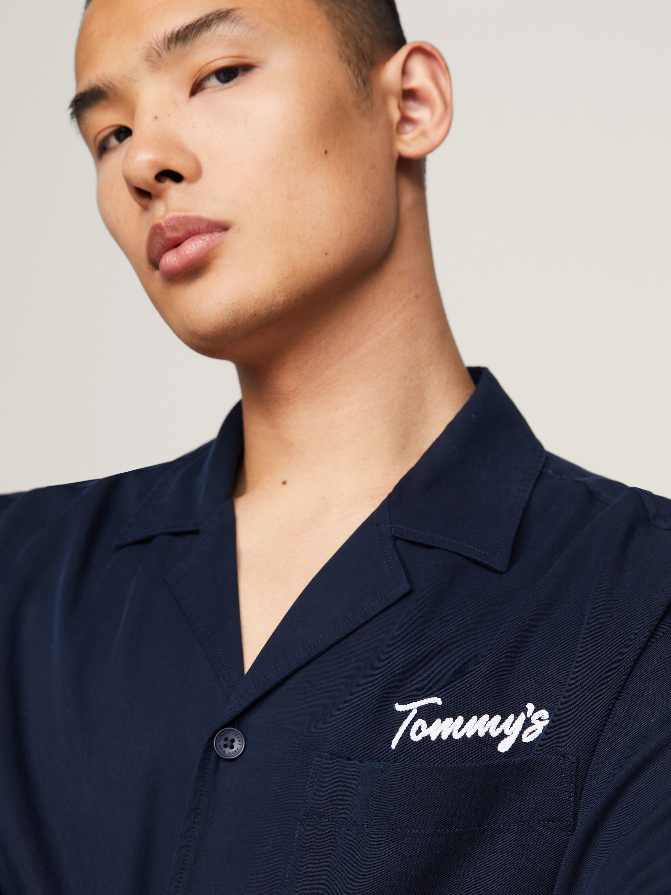 Oversized Back Logo Short Sleeve Shirt blue Tommy Hilfiger Taiwan