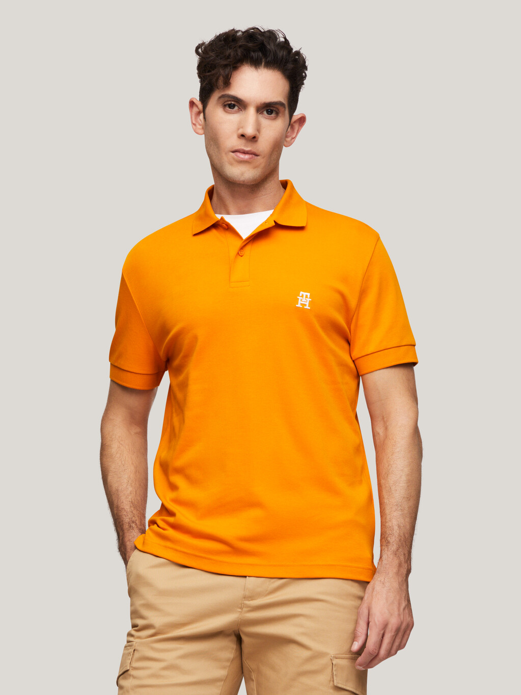 TH Monogram Regular Fit Polo, Rich Ochre, hi-res