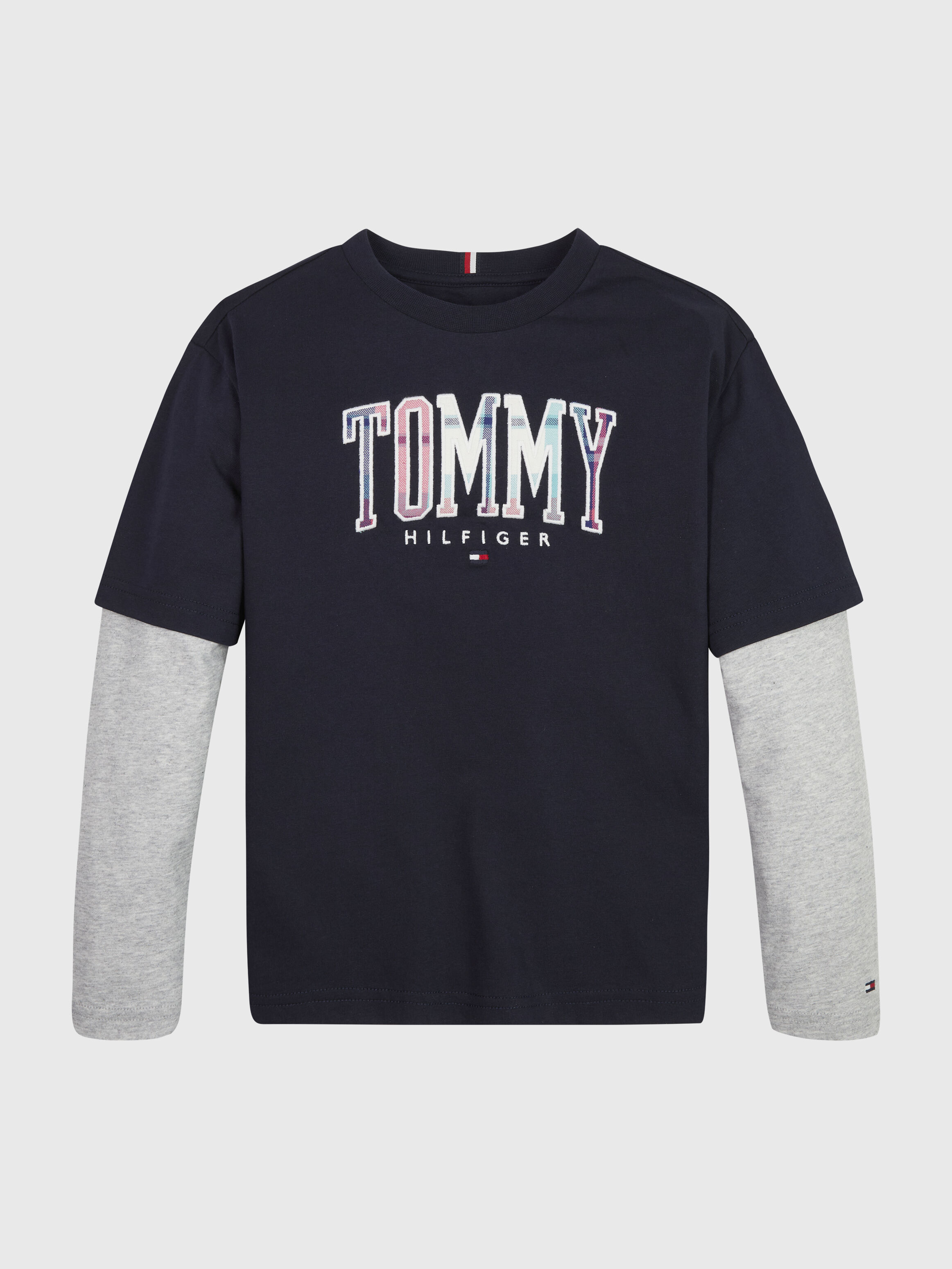 Boys Tartan Check Logo Layered T Shirt multi Tommy Hilfiger Taiwan