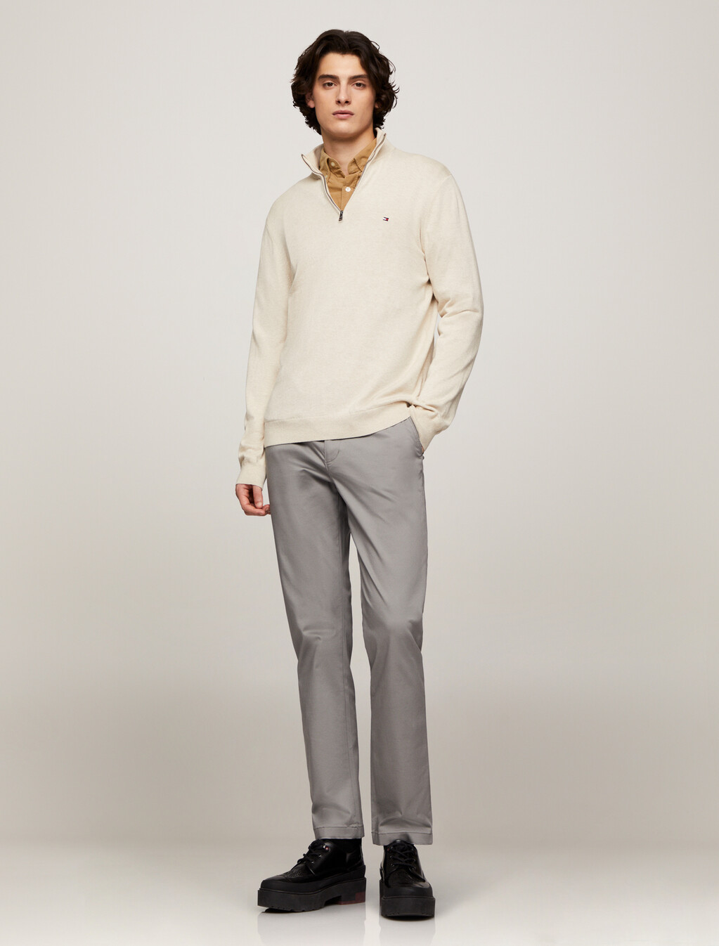 Solid Corduroy Regular Shirt, Safari Canvas, hi-res