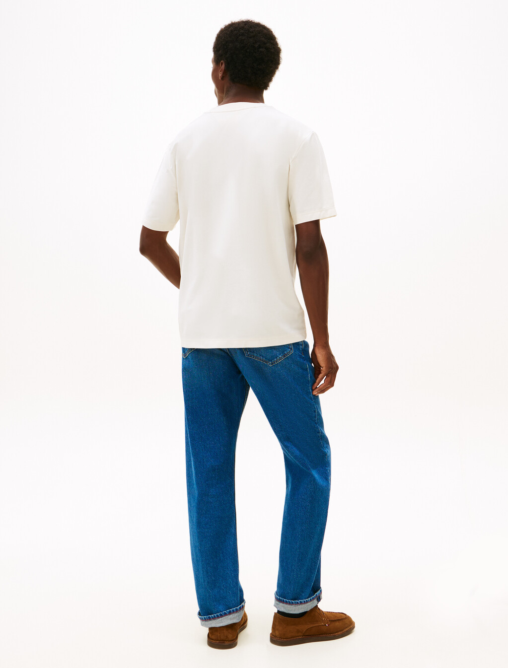 標誌刺繡寬版圓領 T恤, Ivory Petal, hi-res