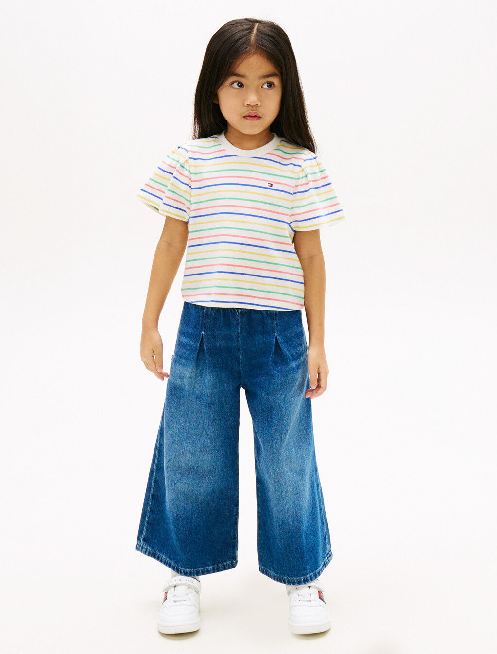 Stripe Relaxed Jersey Crew Neck Top, Ancient White Stripes, hi-res