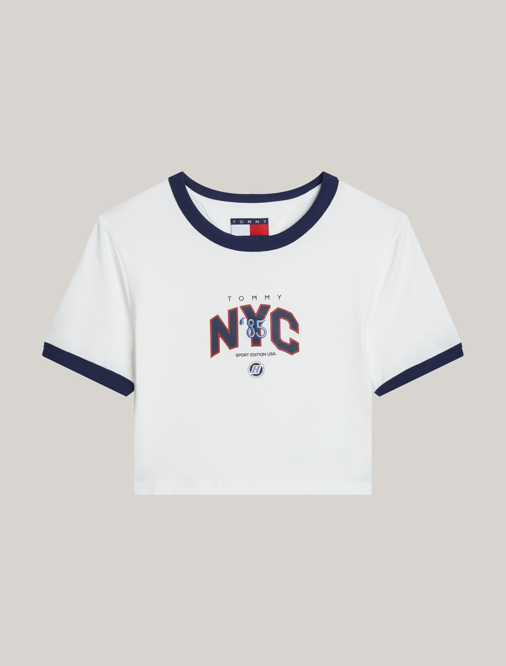 Tommy Jeans x Game Day Cropped Ranger T-Shirt, Ecru, hi-res
