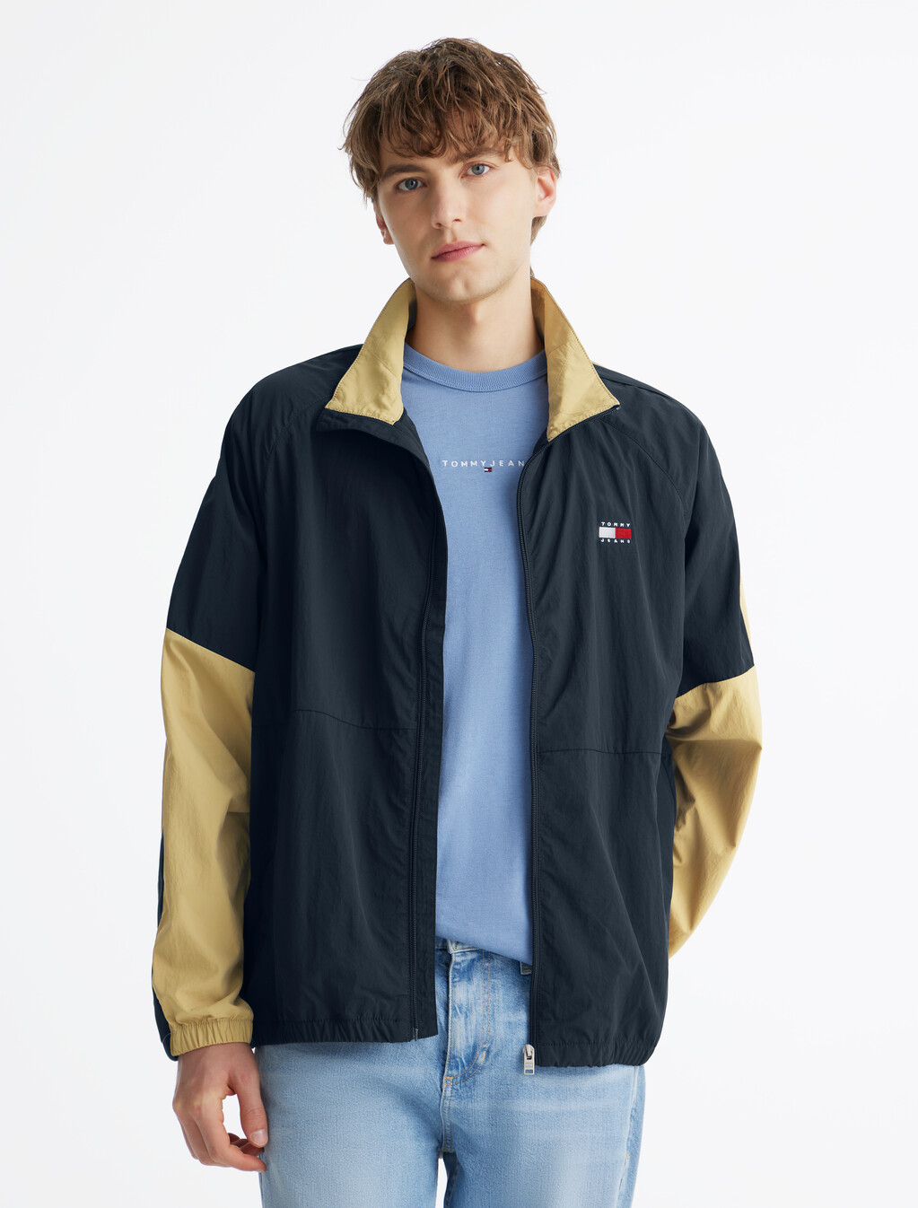 拼色輕盈風衣, Dark Night Navy / Multi, hi-res
