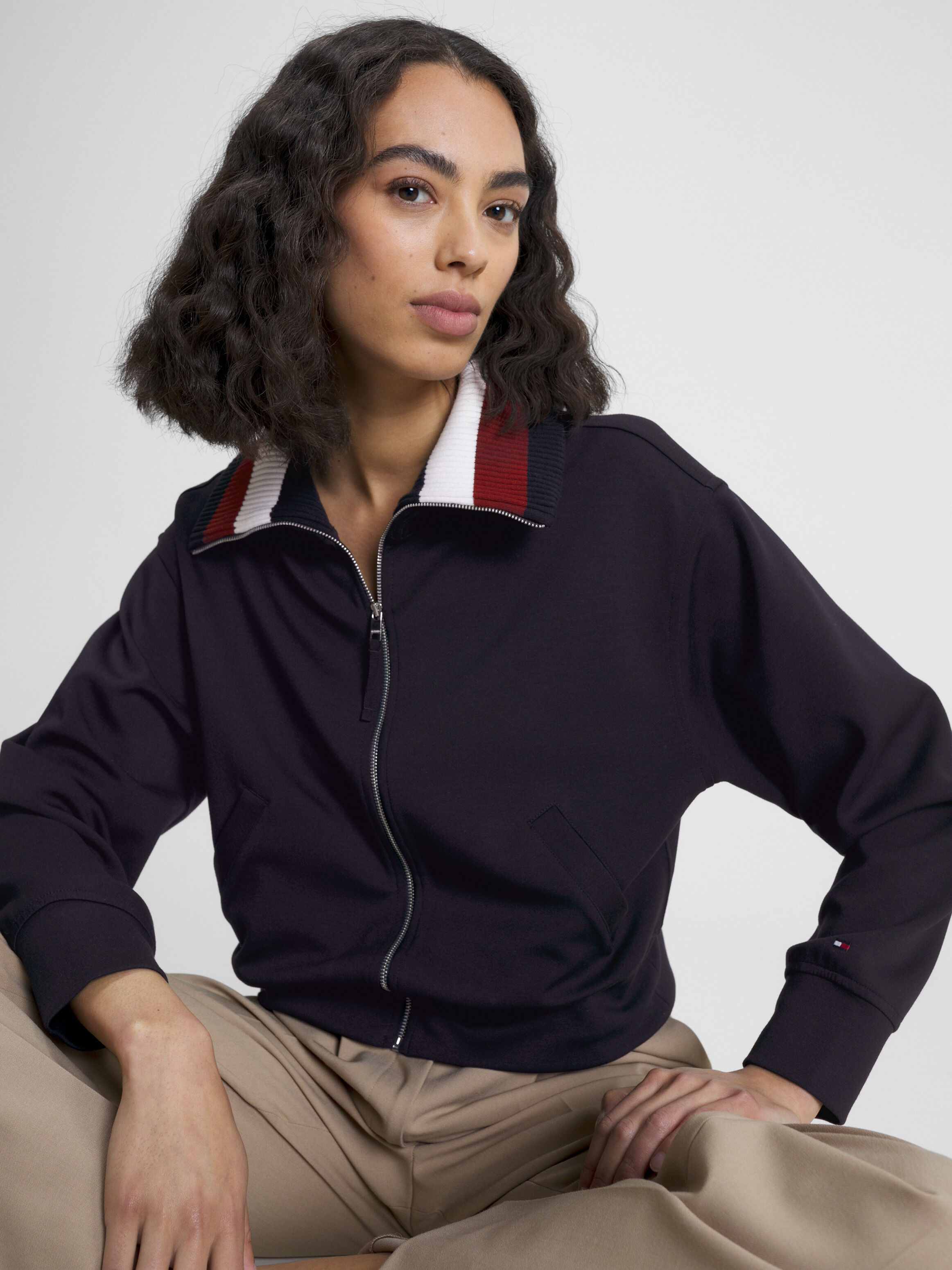 Global Stripe Zip Thru Jacket Tommy Hilfiger Taiwan