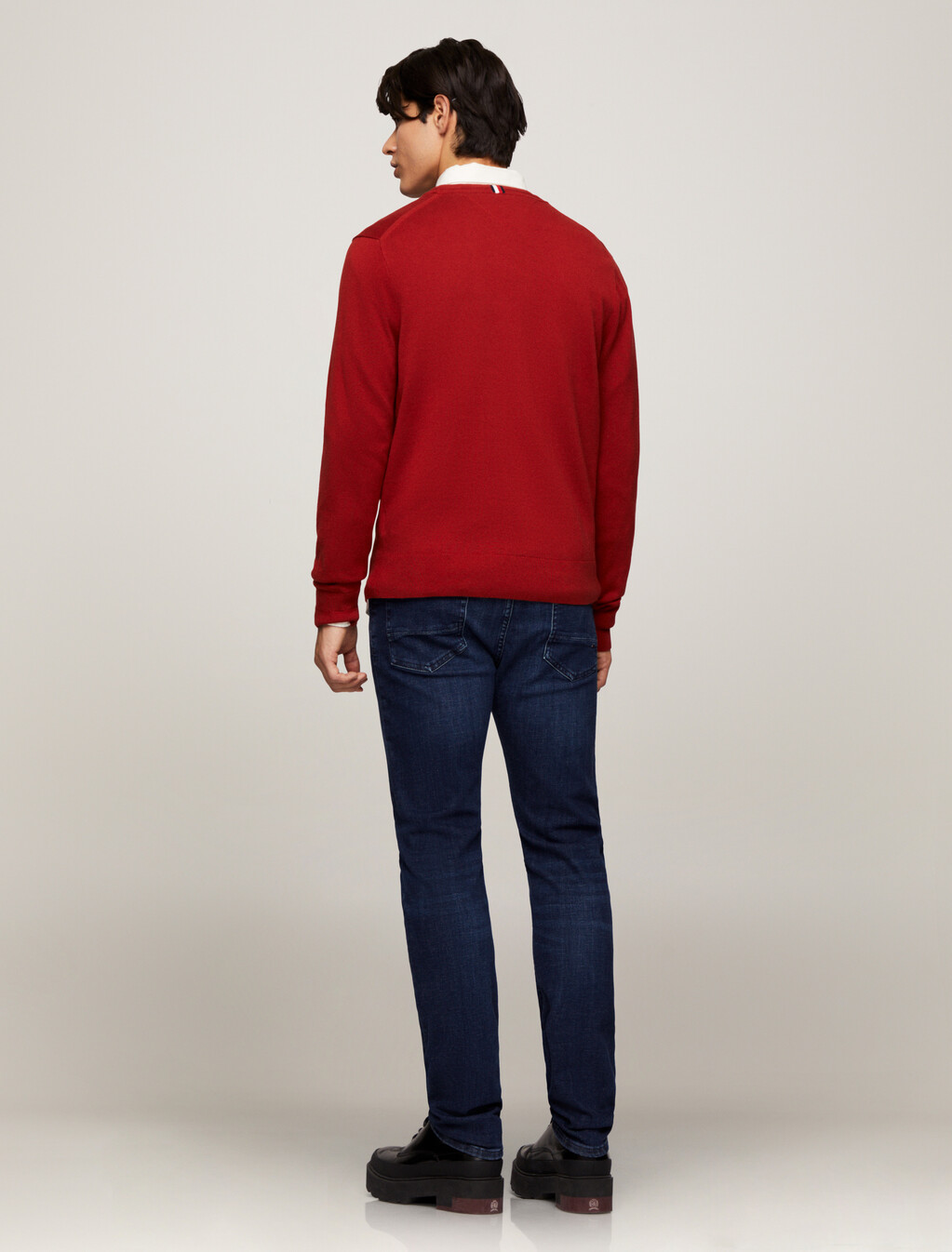 Cotton Silk Crewneck Sweater, Dark Magma, hi-res