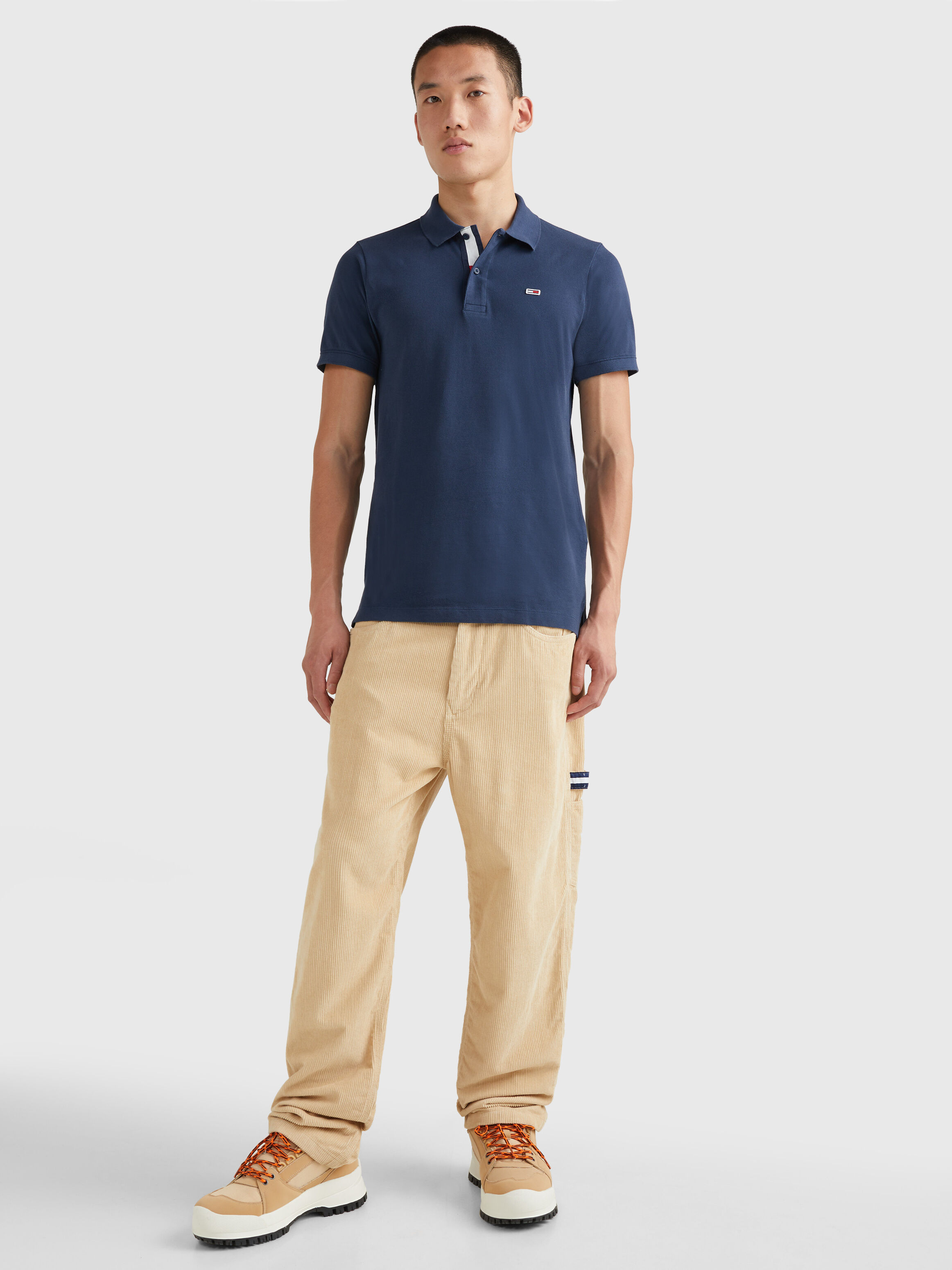 Tommy Jeans 旗幟修身 Polo 衫 Twilight Navy