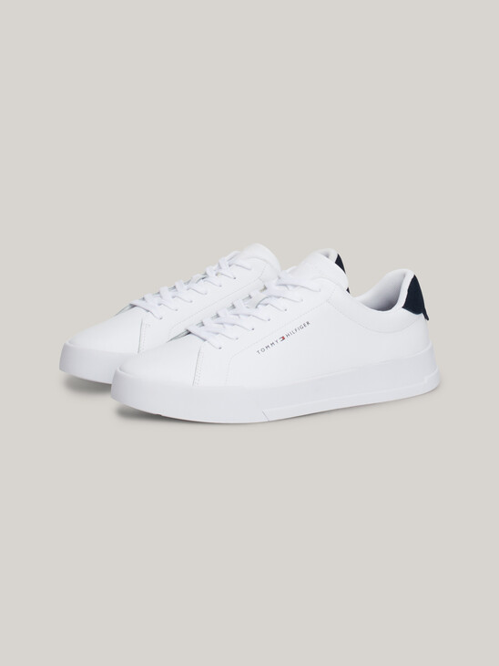 Pebble Grain Logo Court Trainers