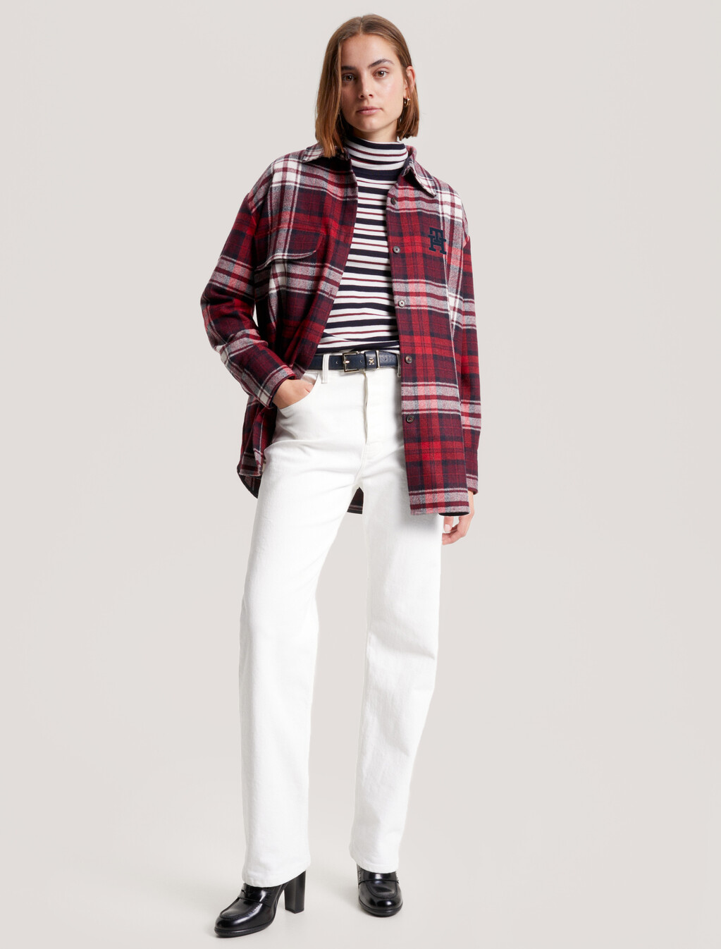 TOMMY 蘇格蘭格紋襯衫式外套, Tommy Tartan Big Deep Rouge, hi-res