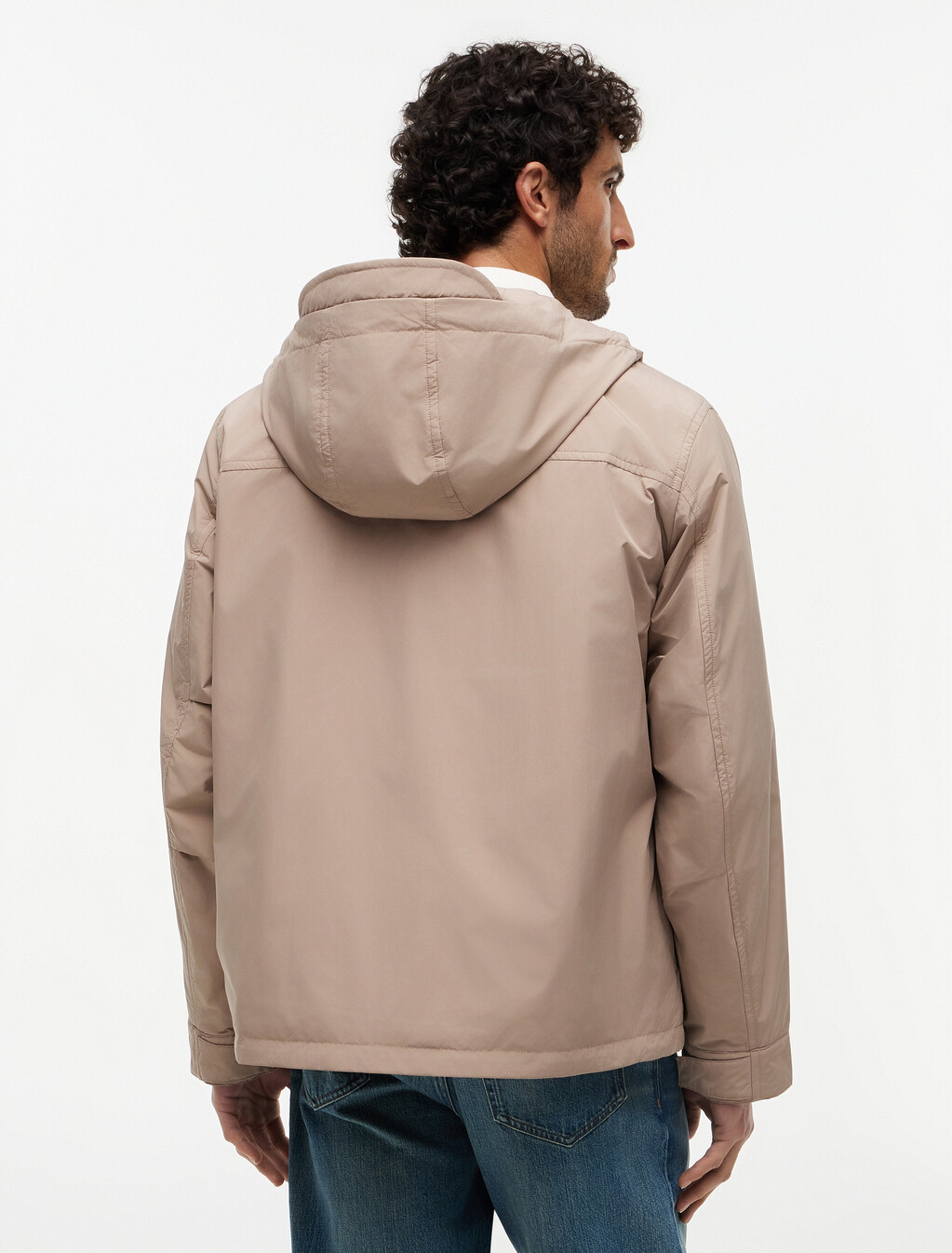 Packable Hooded Jacket, Coastal Taupe, hi-res