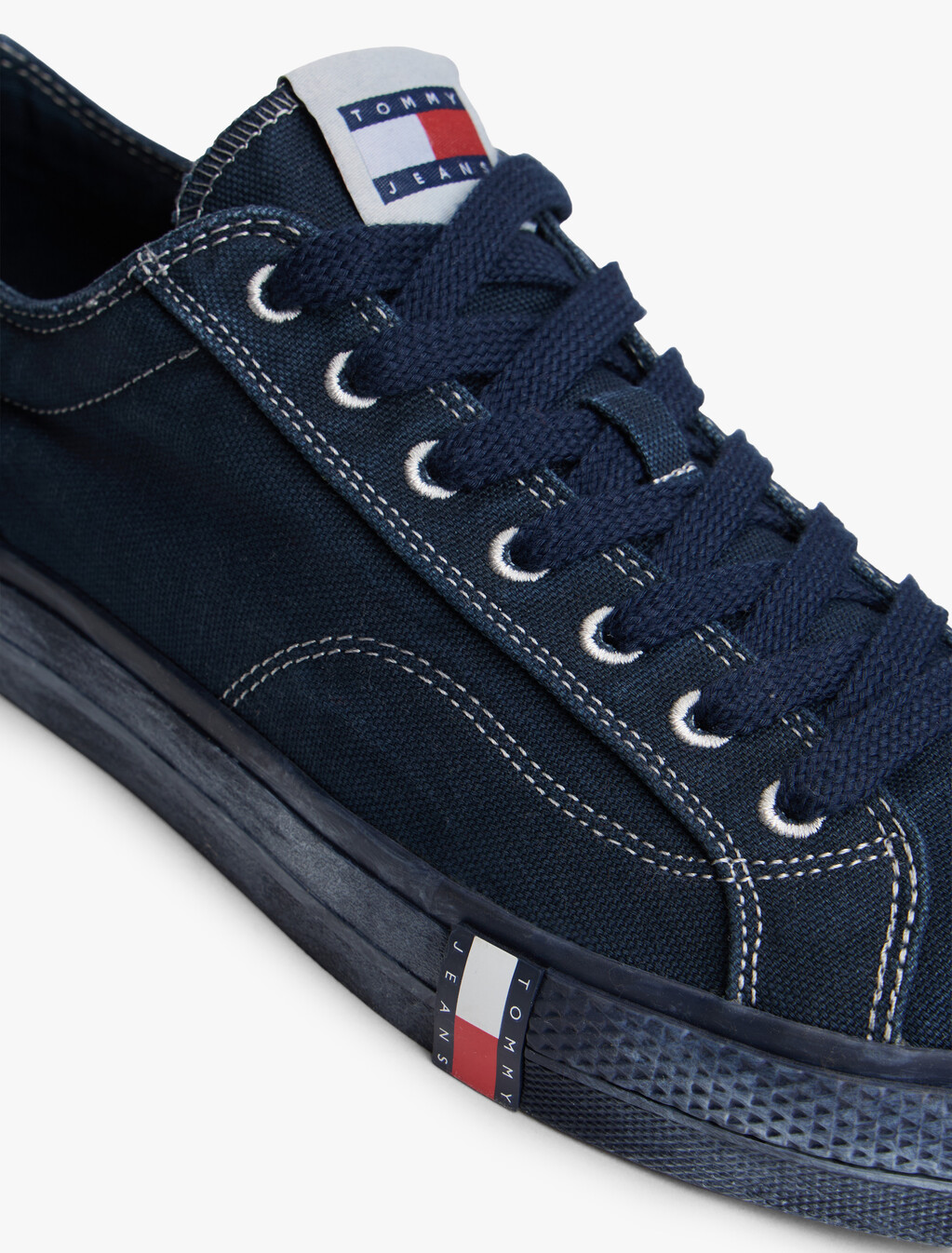 Archive Flag Stripe Washed Canvas Trainers, Dark Night Navy, hi-res