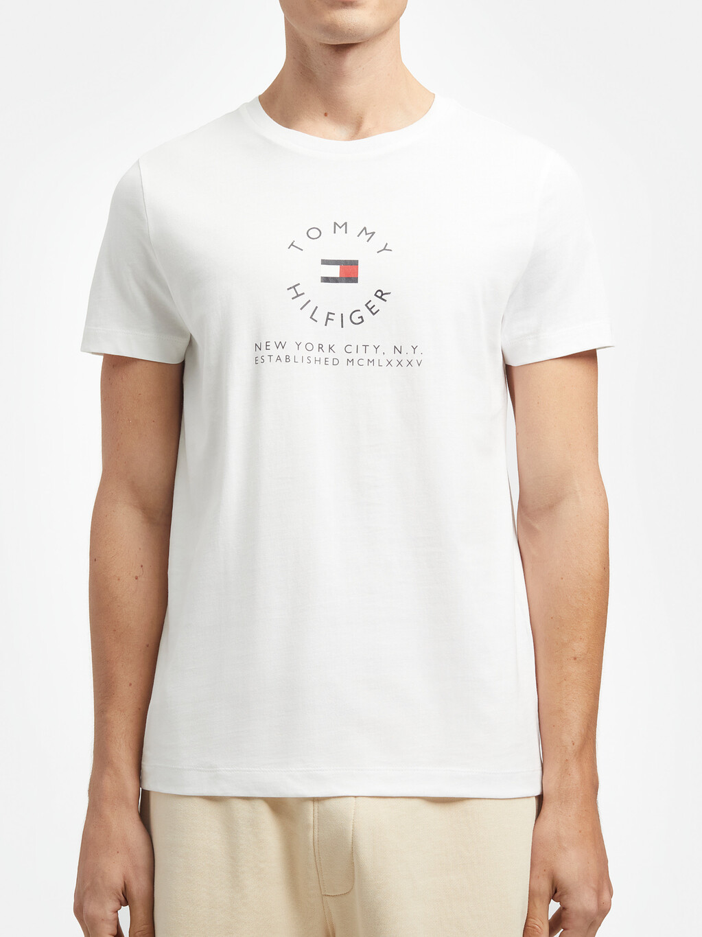 圓形圖案 T 恤, White, hi-res