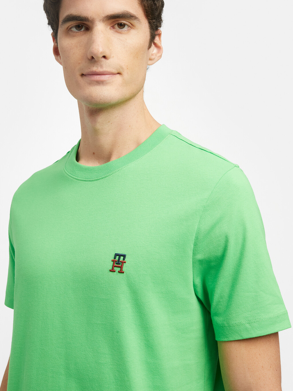 TH Monogram Embroidery T-Shirt, Spring Lime, hi-res